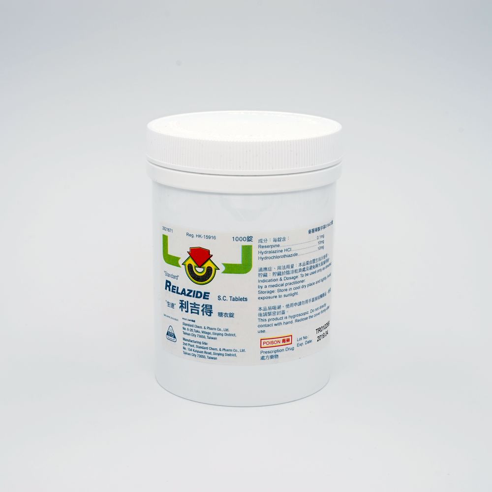 Tab Reserpine RELAZIDE S.C. TAB 1000's/BTL